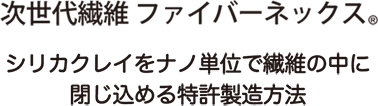 次世代繊維 ファイバーネックス　シリカクレイをナノ単位で繊維の中に閉じ込める特許製造方法